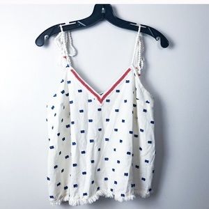 NWT Aerie ivory tank top with tassel strap. Large